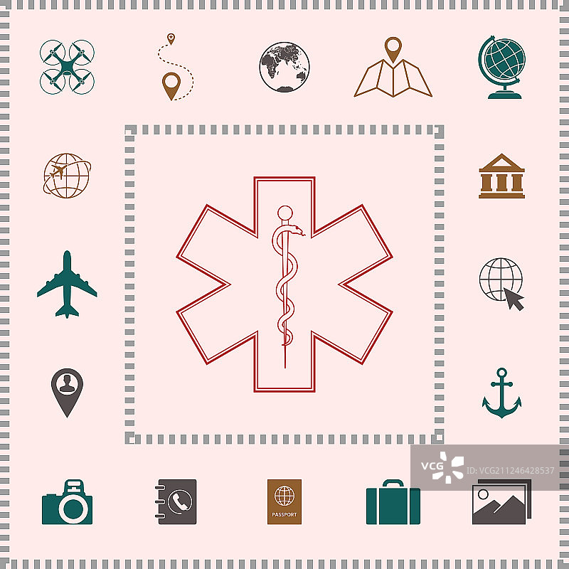 医学急救标志-生命之星图片素材