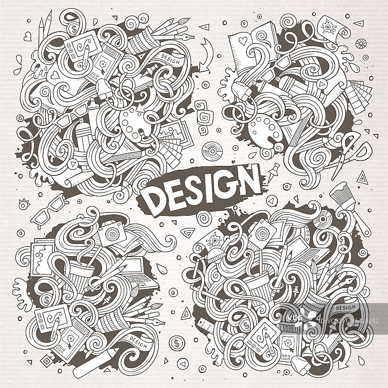 涂鸦设计主题元素合集图片素材