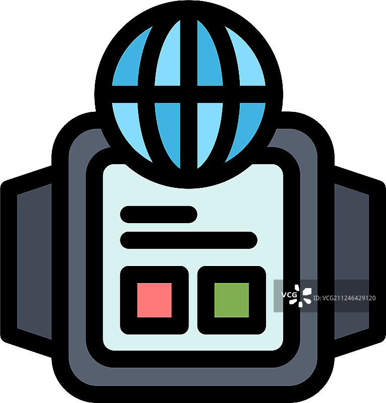 科技手表扁平风格图标图片素材