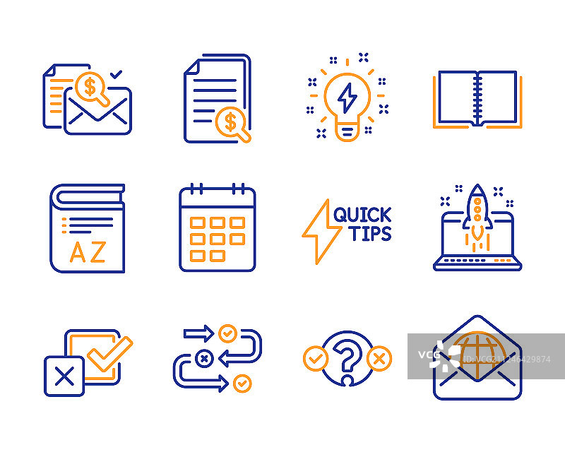 会计报告书与灵感图标集图片素材
