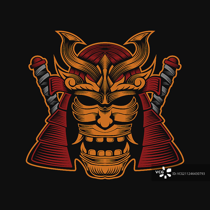 武士头部设计图片素材