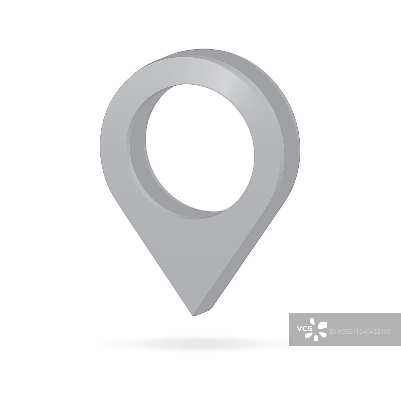 3D金属灰色银色地图指针图标标记GPS图片素材
