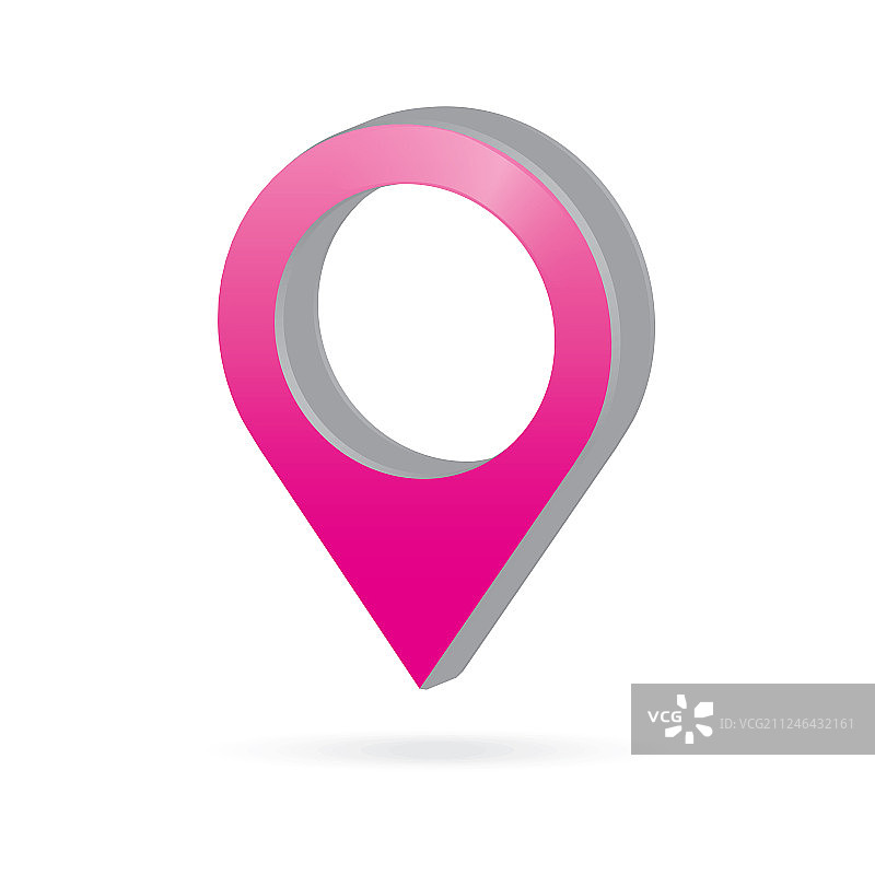 3D金属粉色地图指针GPS标记图片素材