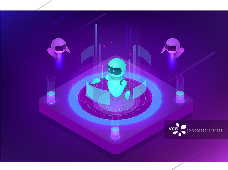 2.5D人工智能概念图片素材