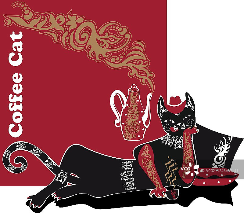 咖啡猫图片素材