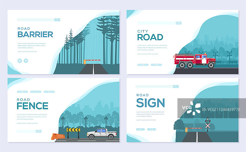 城市交通灯标志宣传册卡片图片素材