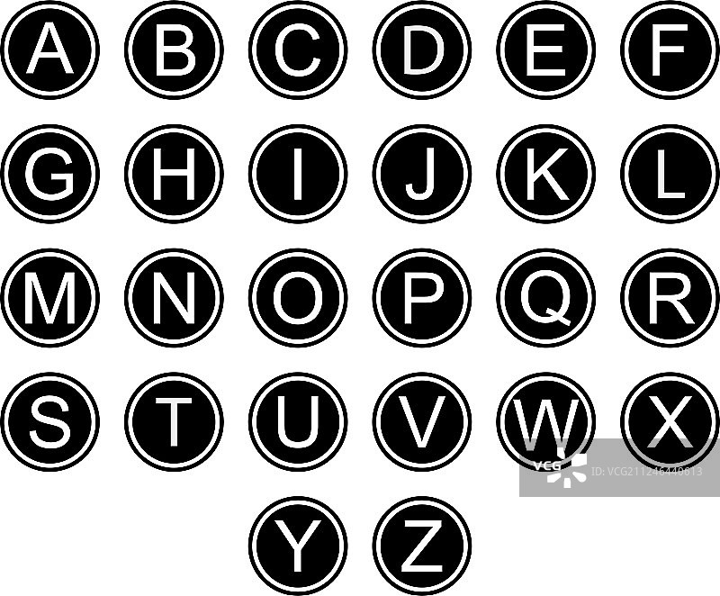 黑白英文字母符号图标图片素材