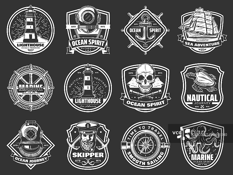 海洋探险海洋精神航海图标图片素材