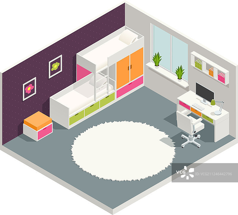 儿童房2.5D场景图片素材