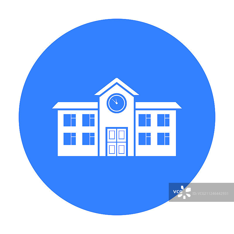 黑色学校图标：来自建筑图标图片素材