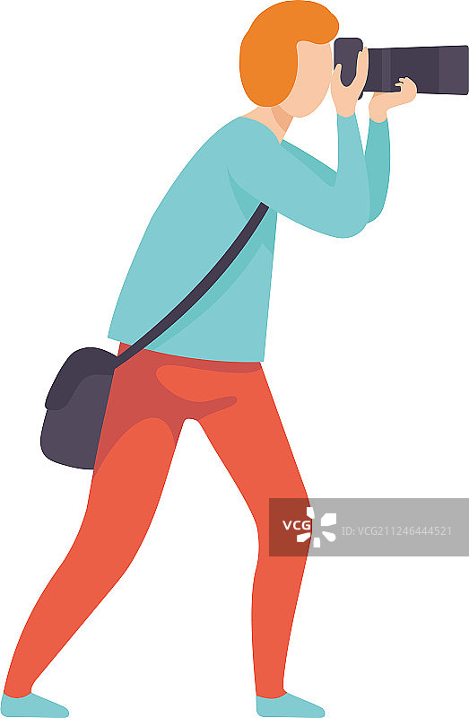 用数码相机拍照的男人图片素材