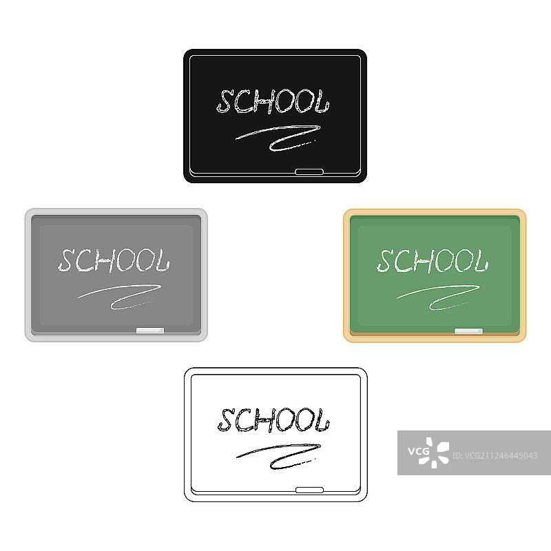 带有粉笔和教鞭的黑板图片素材