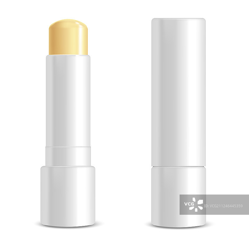 逼真3D白色空白润唇膏图片素材