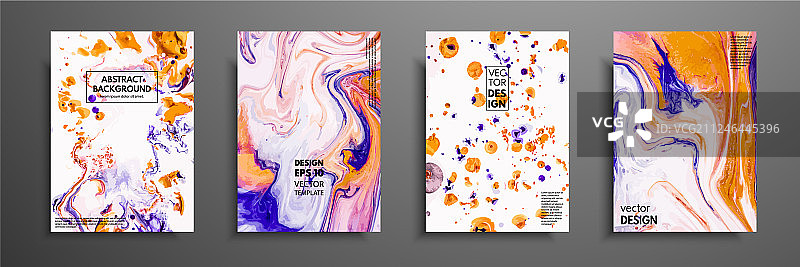 丙烯酸混合颜料液体大理石纹理图片素材