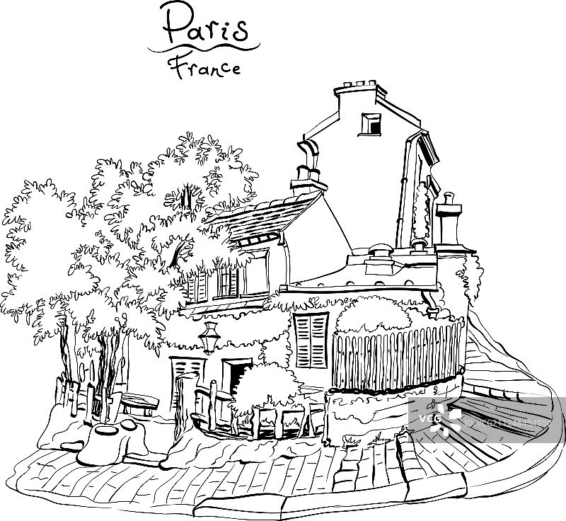 法国典型的巴黎房屋图片素材