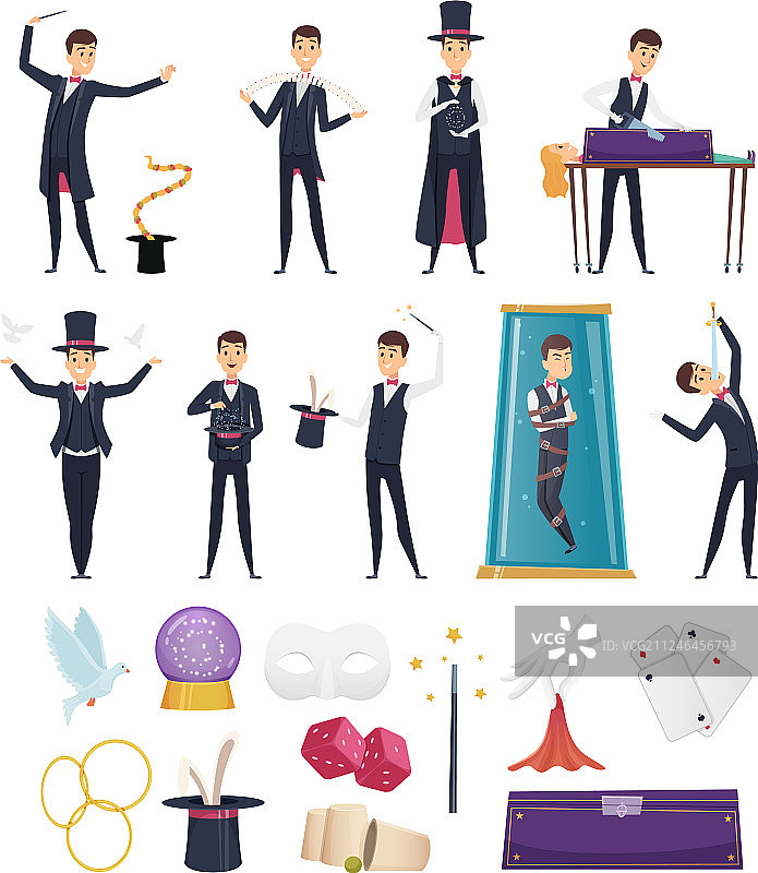 服装和道具魔术表演者图片素材