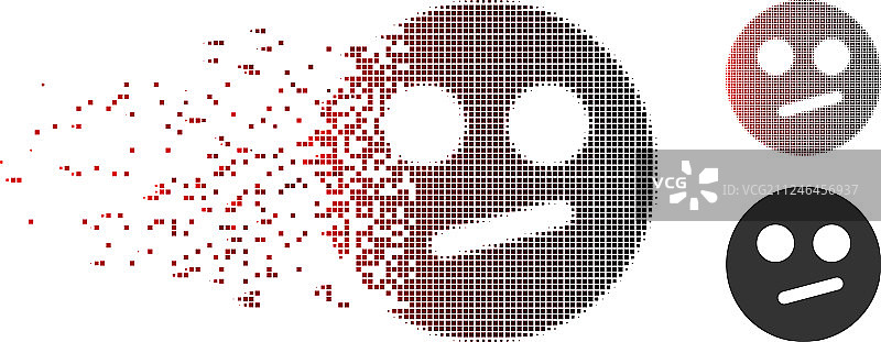 像素半调分解无感笑脸图片素材