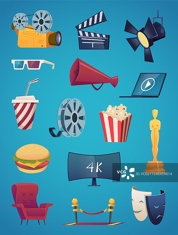 电影院图标合集图片素材