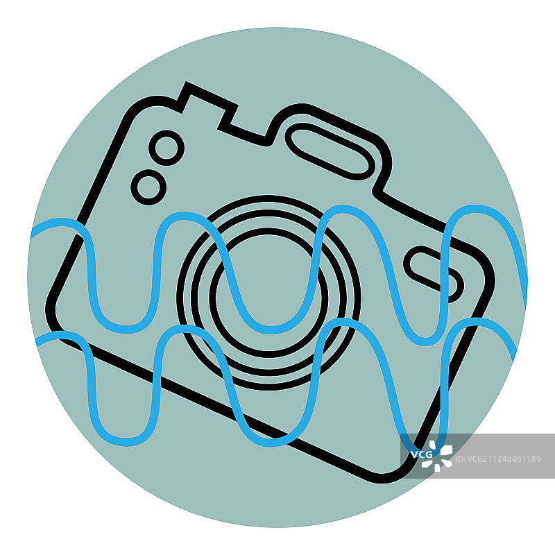 掉入水中的相机图标图片素材