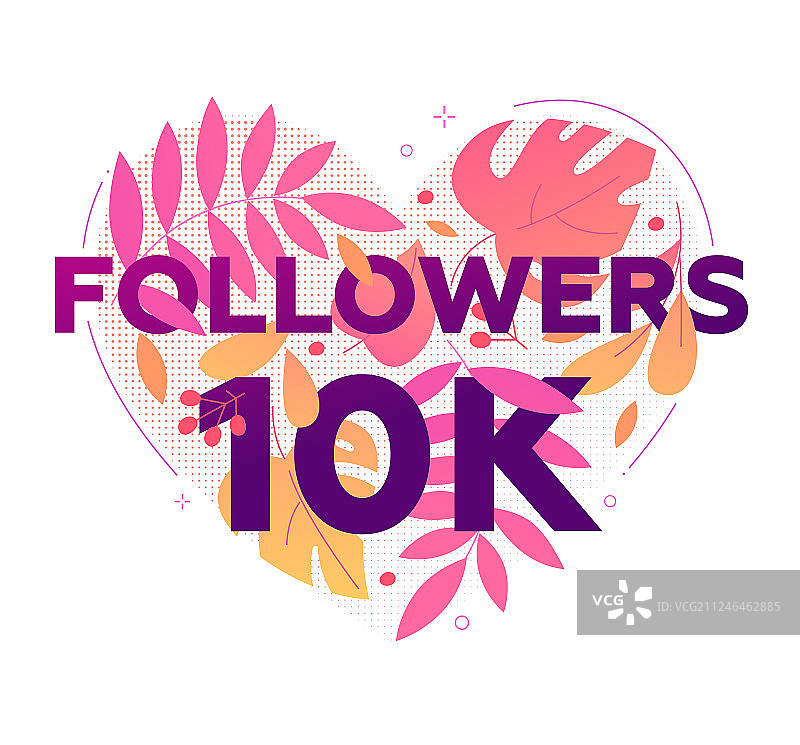 1万粉丝banner - 现代扁平风格设计图片素材