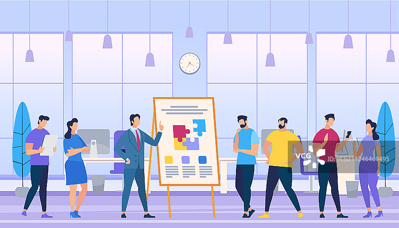 男人在办公室里讲授如何创建强大的团队图片素材