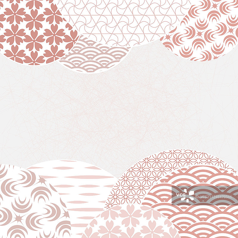 雅致的日式和中式图案图片素材