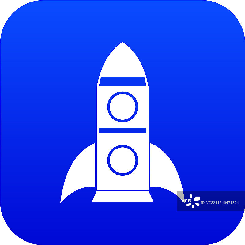 蓝色数码火箭图标图片素材