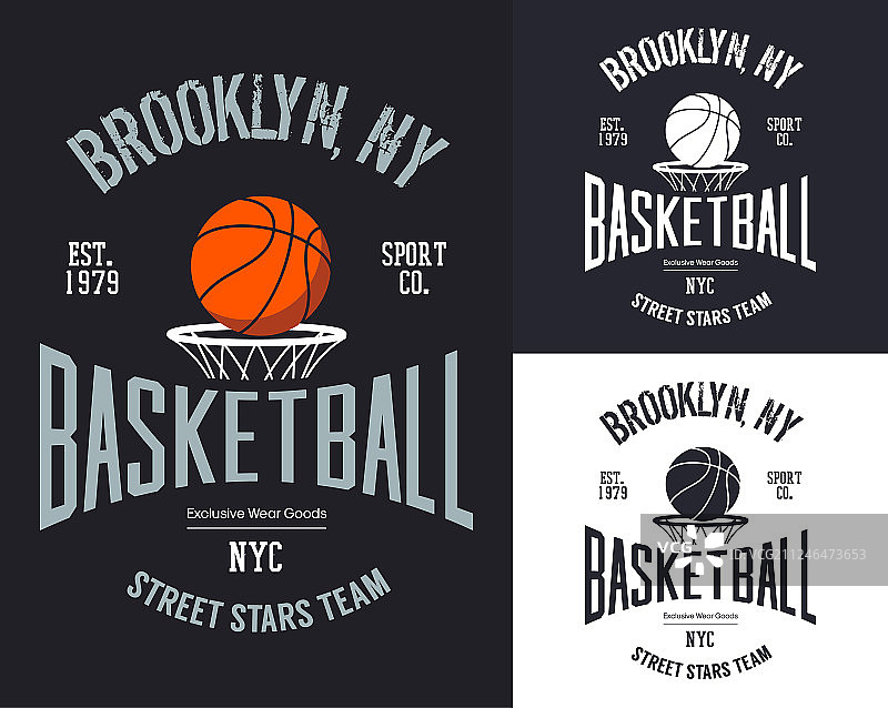 街头篮球或城市运动团队徽章图片素材