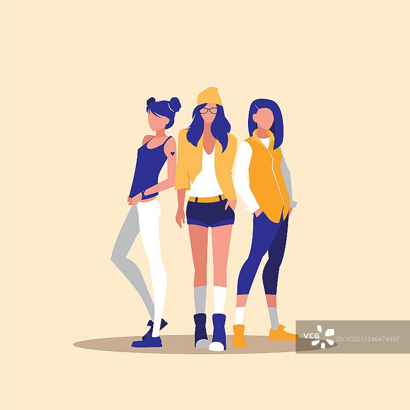 专业模特女性群像图片素材