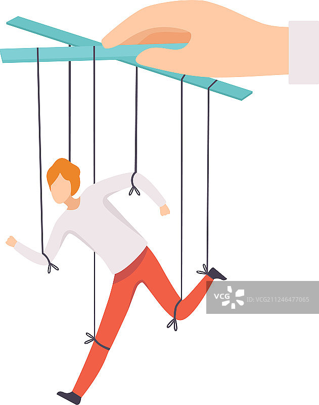 手控绳索上的男性傀儡图片素材