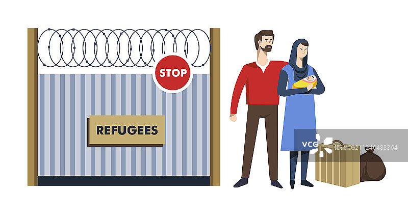 难民移民营地的男人、女人和孩子图片素材