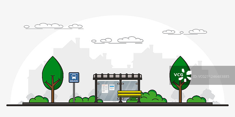 公交车站照片图片素材