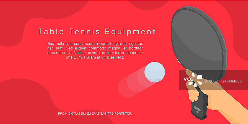 乒乓球设备概念banner 2.5D图片素材