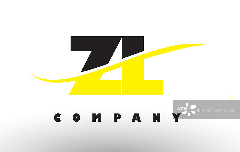 黑色黄色ZL字母飞镖标志图片素材