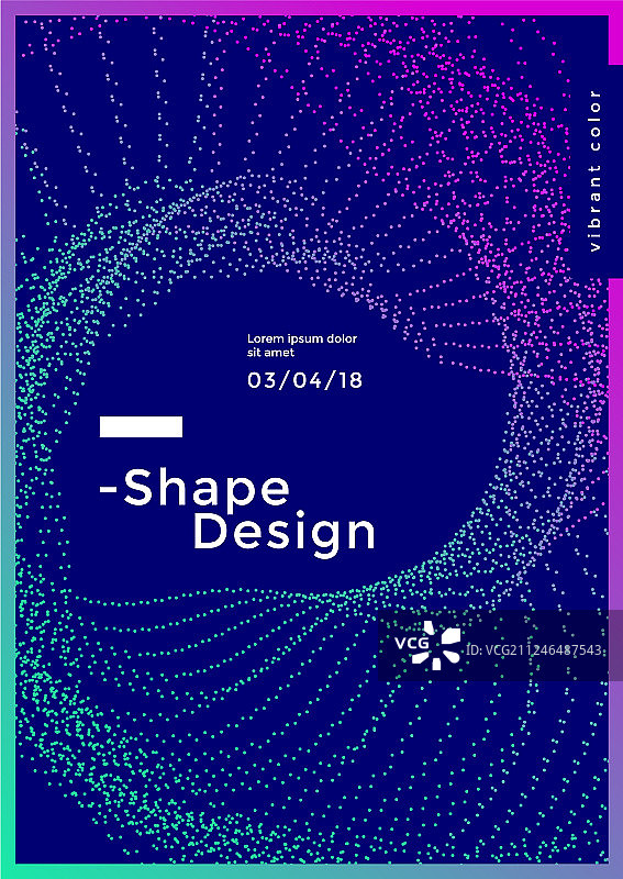 渐变点状图形极简封面设计图片素材