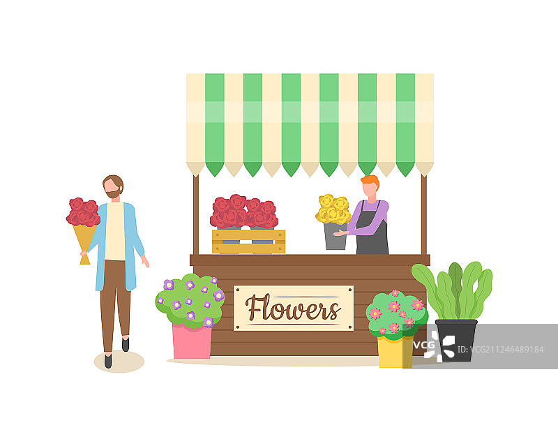 夏季街头花店图片素材