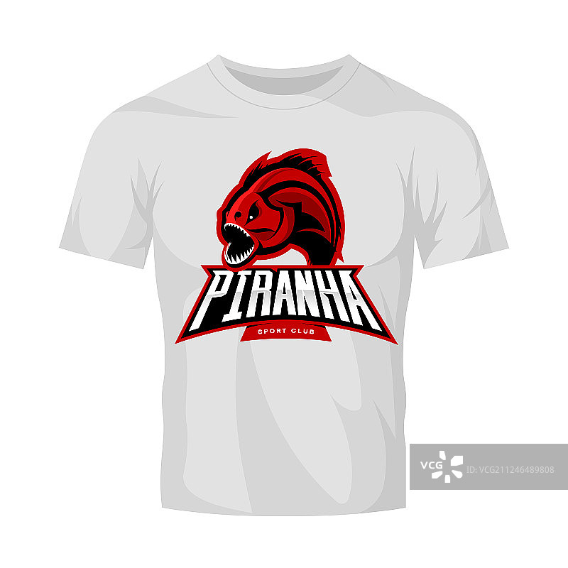 愤怒的食人鱼运动标志概念图片素材