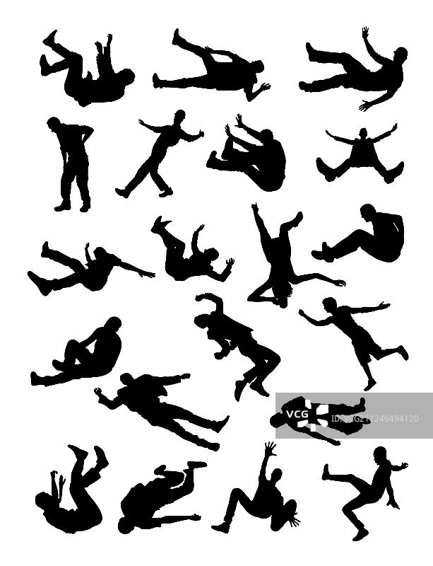 秋季跌落剪影图片素材