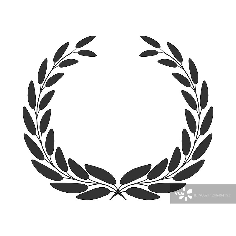 白色背景上的月桂花环图片素材