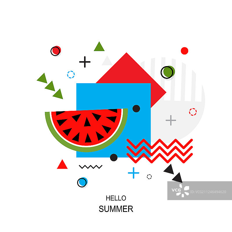 时尚风格西瓜几何图案图片素材