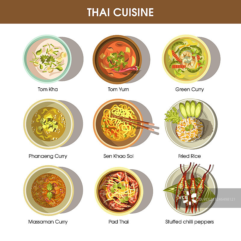泰国美食餐厅菜单图标图片素材