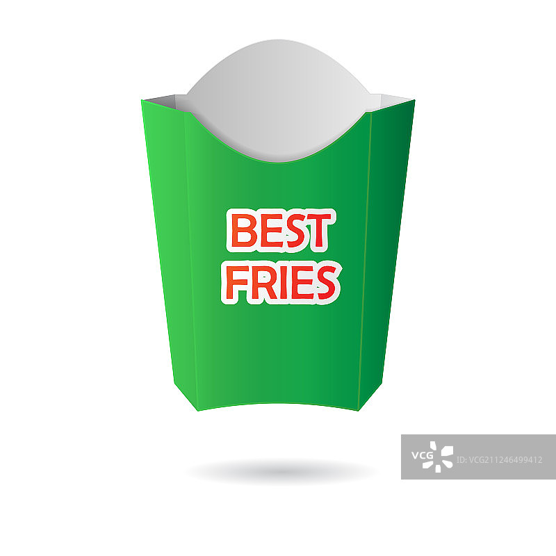 绿色炸薯条包装图片素材