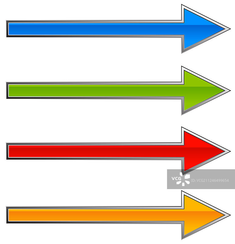 不同形状的彩色箭头模板图片素材