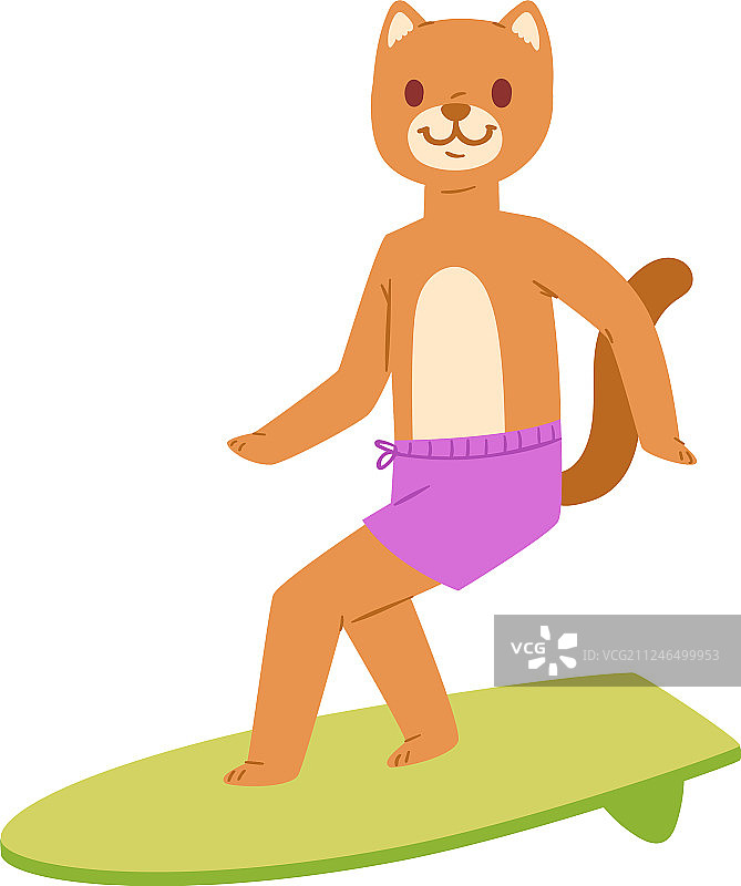 冲浪猫动物角色图片素材