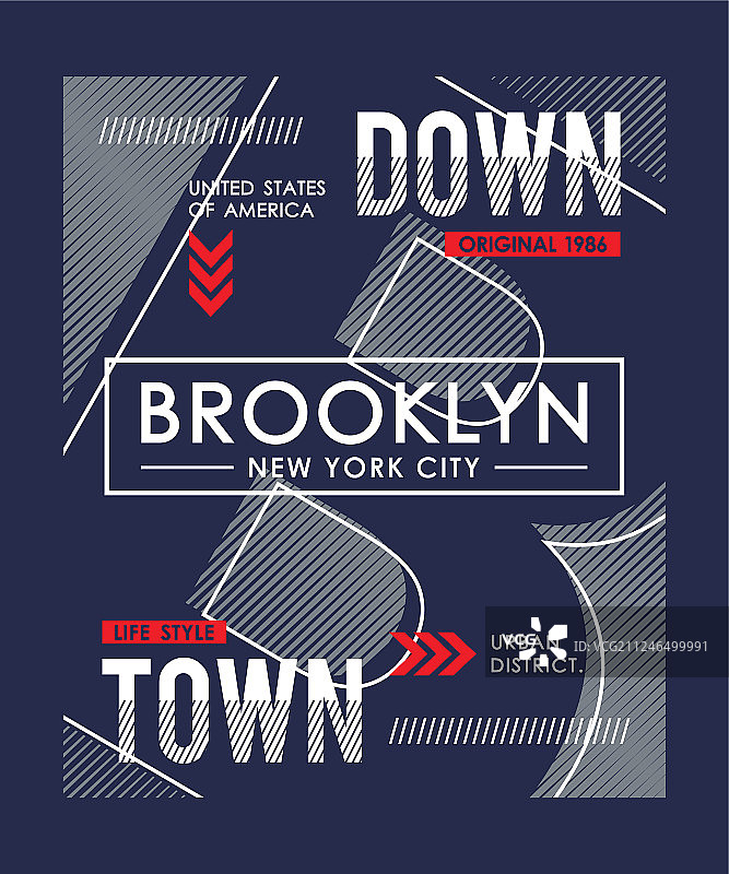 布鲁克林市中心图形排版图片素材