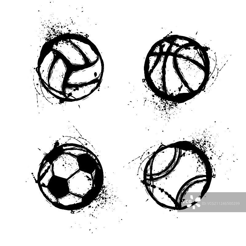 运动复古风球体合集图片素材
