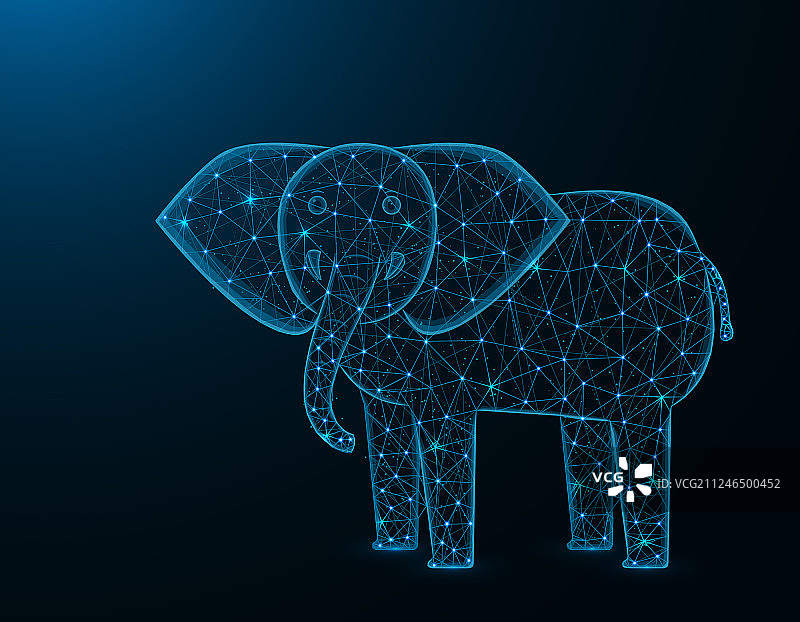 非洲动物多边形大象低多边形模型图片素材