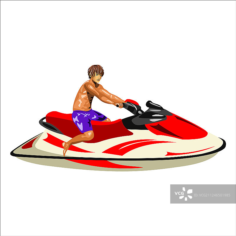 水上摩托艇上的男人图片素材