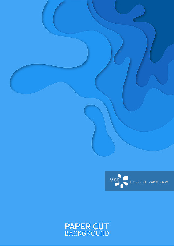 3D波浪剪纸风竖版banner背景图片素材