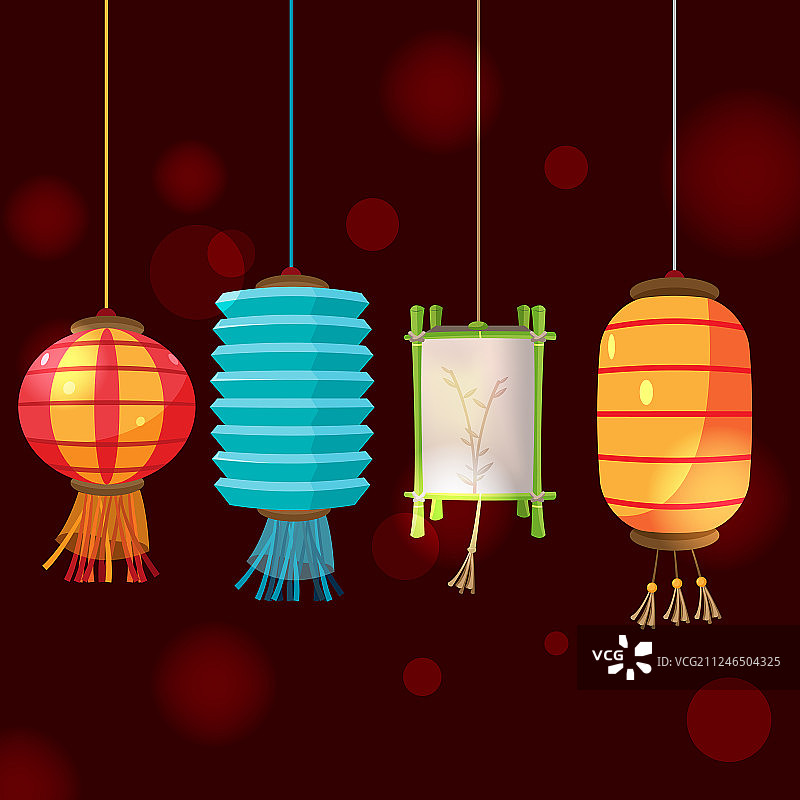 中式灯笼设计图片素材